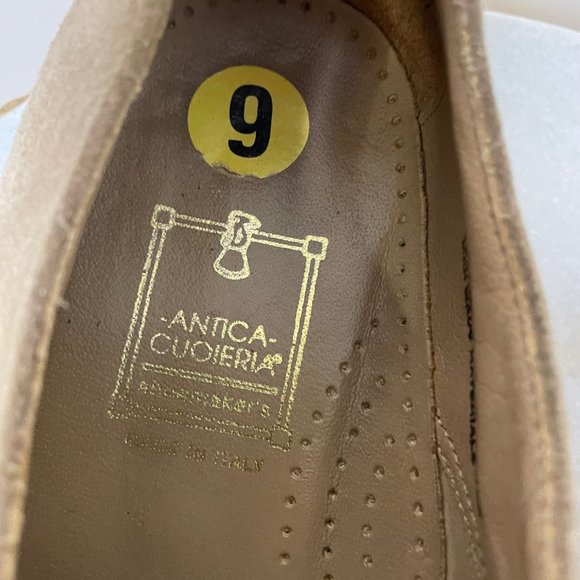 Antica Cuoieria Shoemaker's Mens Suede Tan Oxford Shoes Sz 9 Made in Italy - Picture 7 of 9